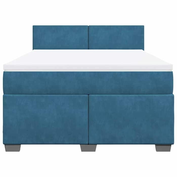 Maison Exclusive - Sommier à lattes de lit et matelas Bleu foncé 140x190cm Velours