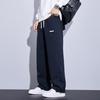 Sweatpants men's spring and autumn trendy brand loose drape straight sweatpants trendy versatile drawstring tied casual pants