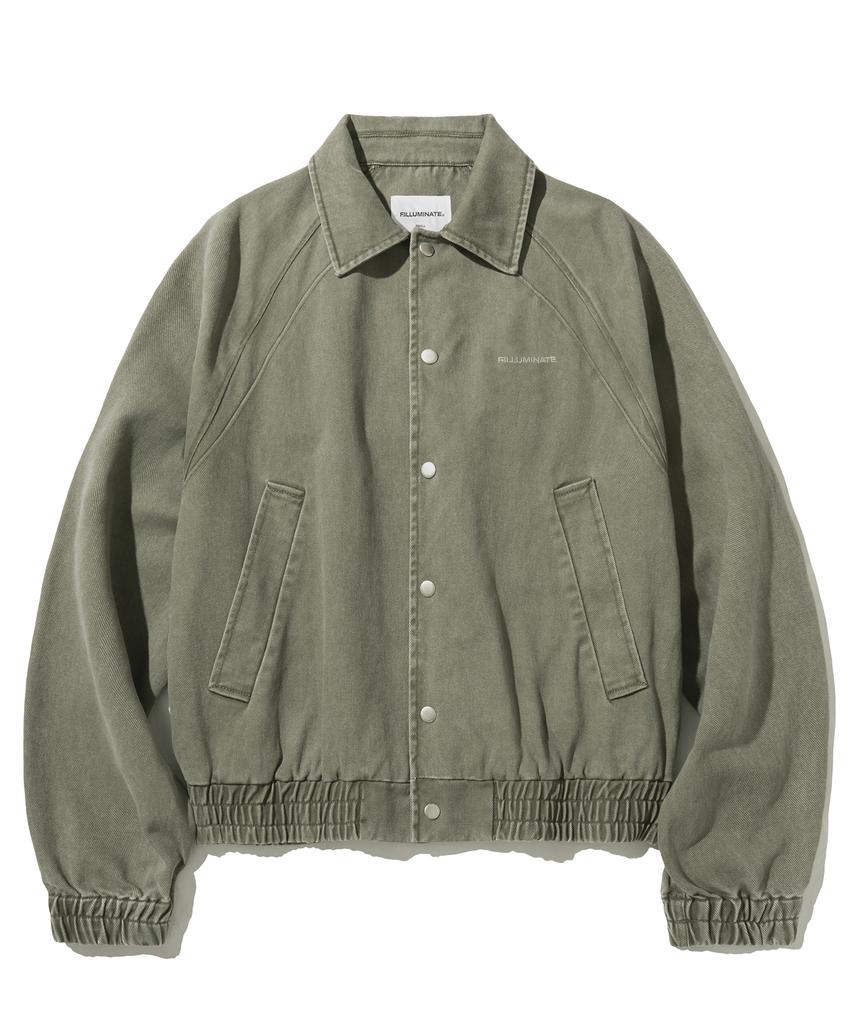 Filluminate Raglan Collar Denim Jacket - Khaki