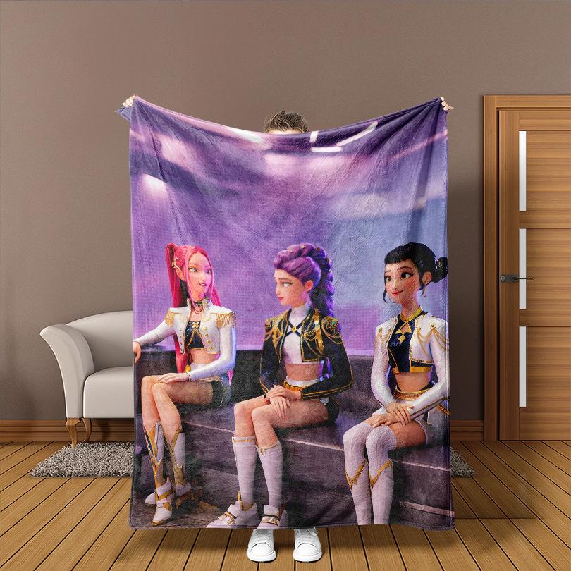 K-P Men'S Picture Girl Group Witch Hunter Group Peripheral Printing Blanket Flannel Comfortable Soft Blanket, Welfare Blanket, Gift Blanket