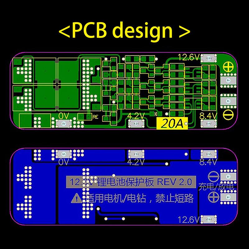 3S 20A Li-Ion Lithium Battery 18650 Charger Pcb Bms Protection Board 11.1V 12V 12.6V Cell 59X20X3.4Mm Module