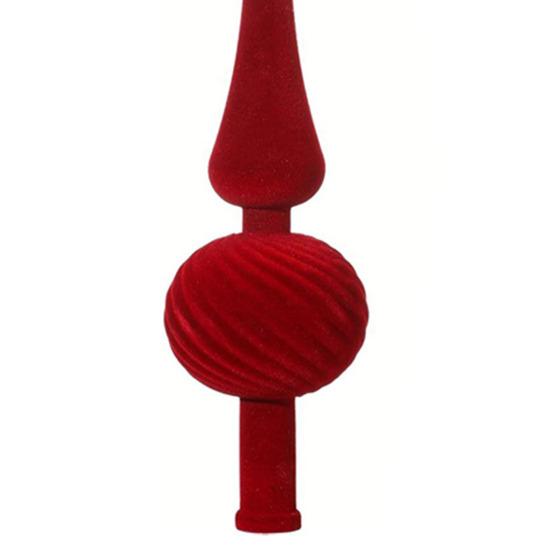 11 Inch Velvet Finial Christmas Tree Topper Vintage Mid Century Spherical Treetop Ornament