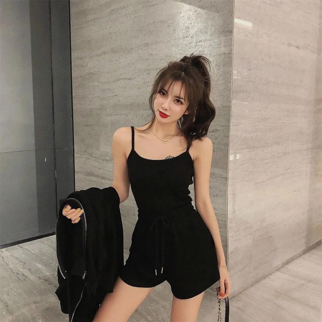 Danmo Summer Fashion Women Tracksuit Clothes 3 Piece Set Woman Sports Suits Zipper Jacket+Short Camisole+High Waist Drawstring Shorts Outfit