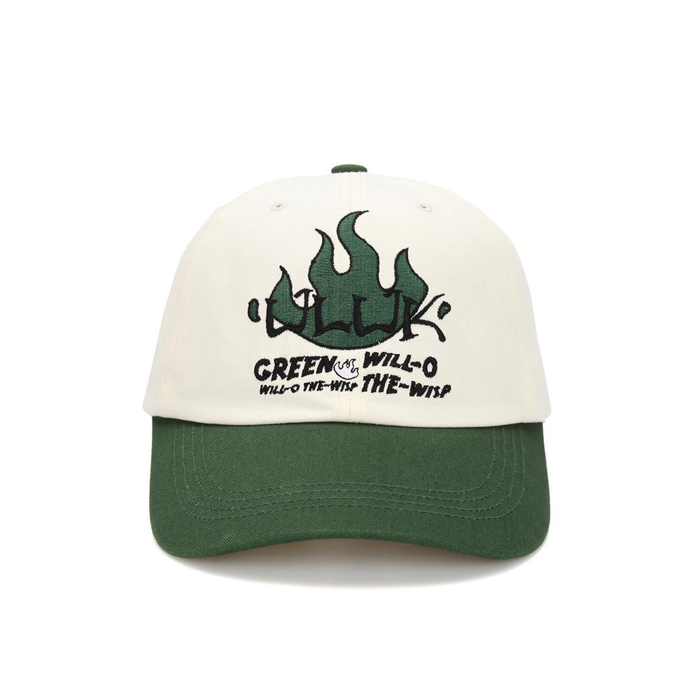 ULUK Will O' The Wisp Embroidered Cotton Color Block Ball Cap_Green