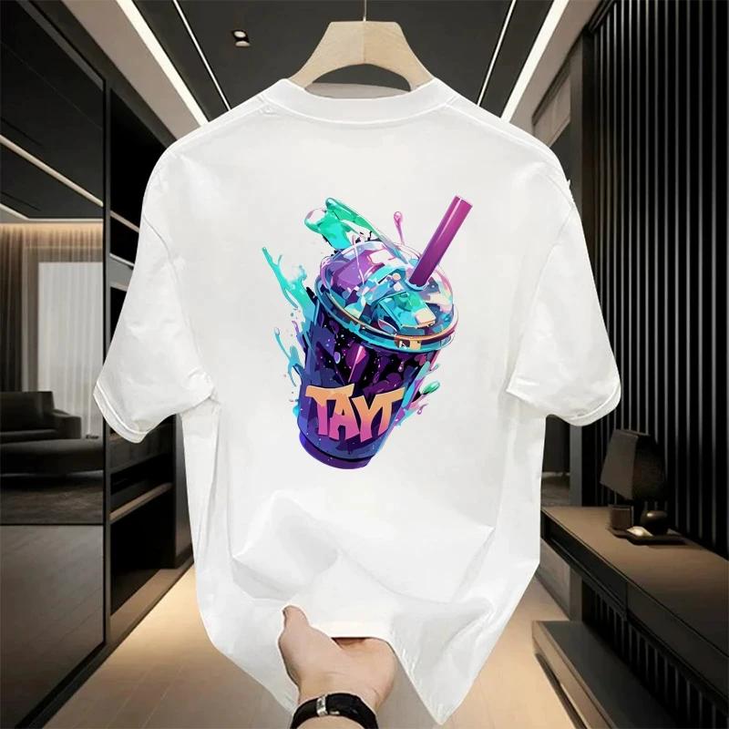 Men Stylish Cotton T Shirt Short Sleeve Crew Neck Casual Basic Tee Top Soft Breathable Summer Daily Wear Solid Color Comfortable Fashion