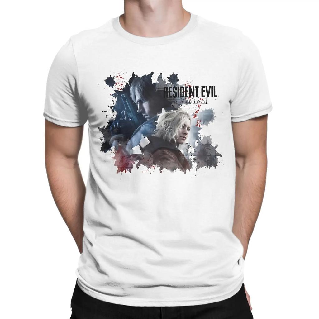 Unisex Leon S Kennedy Resident Evil 9 Requiem Printed TShirt Pure Cotton Clothing Women And Men Comfortable Tshirts