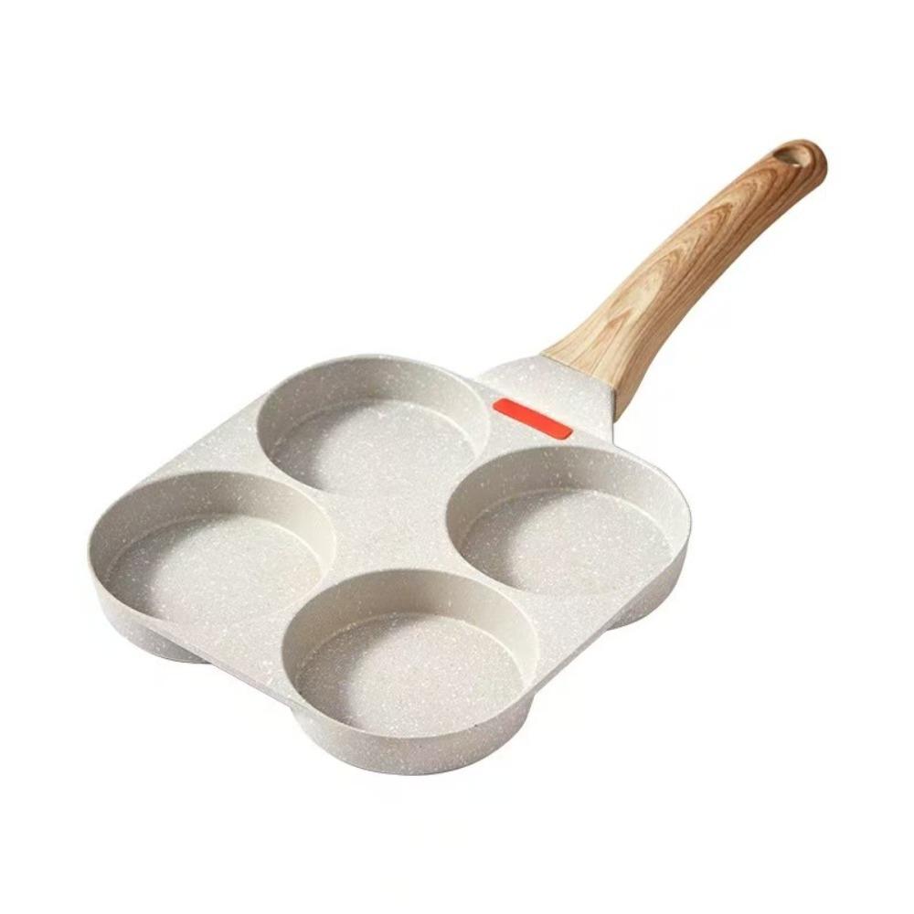 

Non-stick Egg Pancake Pan Rapid Heating Fried Egg Pan Four-hole Frying Pan Kitchen бежевый