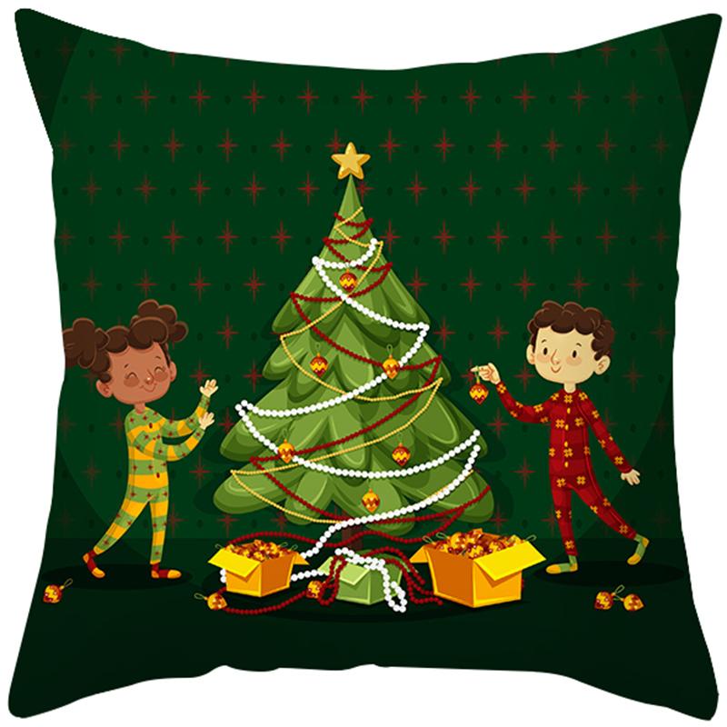 Față de pernă de Crăciun Sofă Dormitor Cameră Anul Nou Decor Acasă Vesel Sărbătoare Cadou 45x45 cm