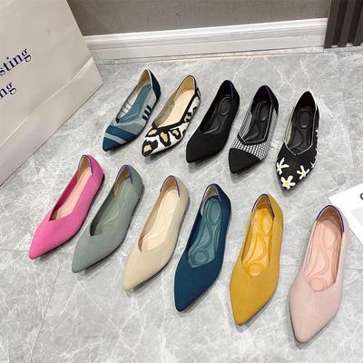 Modische Strick-Slipper Damen Mesh Loafers Stretch Ballerinas Flache Schuhe Kleiderschuhe Mokassins Bequeme Ballerinas 2025