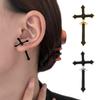 Gothic Emamel Cross Earrings Vintage Cool Punk Christian Ear Jacket Goth Dagger Earrings Jewelry Gift For Women Men