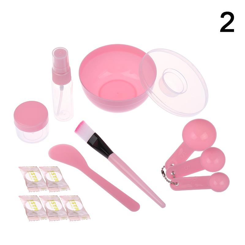 

9 шт. Набор кистей для лица, чаши для маски, ложки, щетки для маски, косметические инструменты своими руками, инструменты для смешивания, наборы инструментов для ухода за кожей, для женщин, для чистки лица as the picture розовый