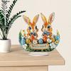 2D Flat, Easter Cute Rabbit Acrylic Desktop Decoratio, with Base, Suitable for wall decoration, porch, room, villa, accents Home, Hallway, or Workplac