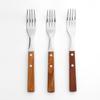 Luxury Wood Handle Dinner Fork 3-piece Set (Walnut)