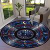 Stained Window Black Cat Round Area Rug,Carpet Rug for Living Room Bedroom Sofa Playroom Decor,Non-slip Floor Mat Q0043