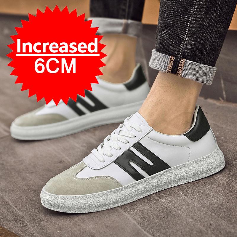 Men's Casual Sneakers Shoes Height Increase Shoes Leather Shoes Insoles 5CM Man Daily Life Height Increasing Shoes Tennis Shoes