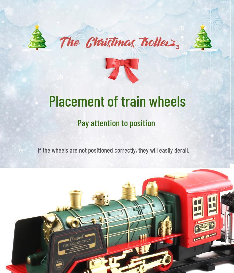Remote Control Track Car with Smoke, Music & Lights - Christmas Train Toy for Kids