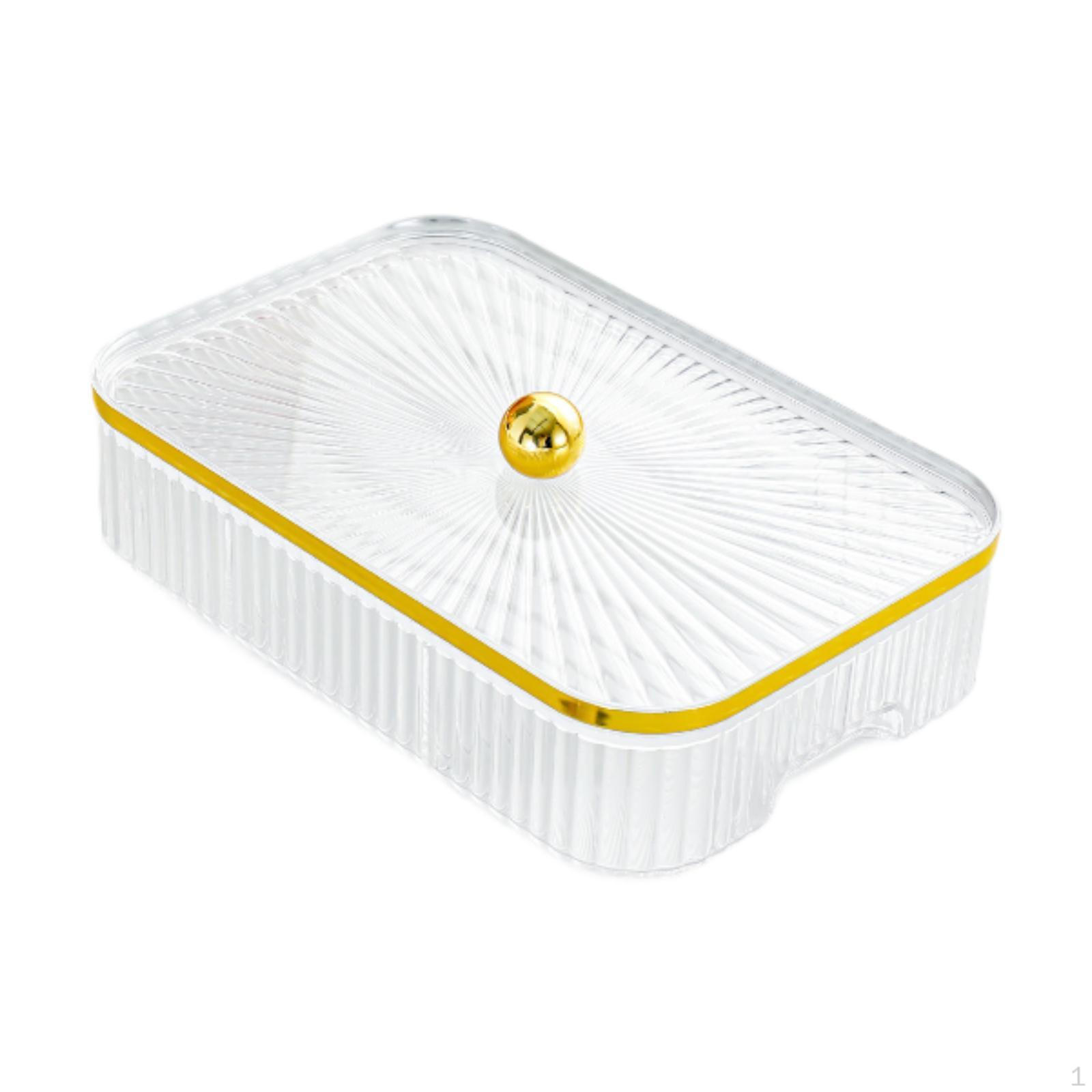 Поднос для сухофруктов с крышкой, тарелка для закусок, отделения для конфет и орехов чистый