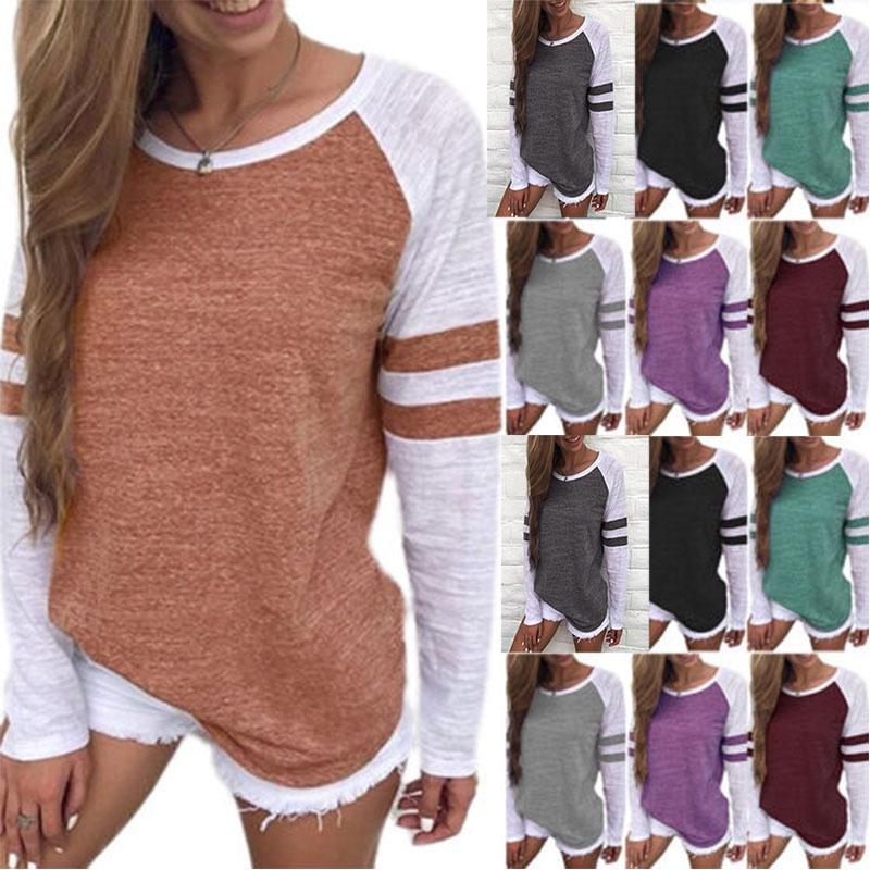 Versatile Women's Casual T-shirt Long Sleeve Striped Fashion Blouse Tops Shirt Plus Size Ideal For Everyday Wear And Special Occasions