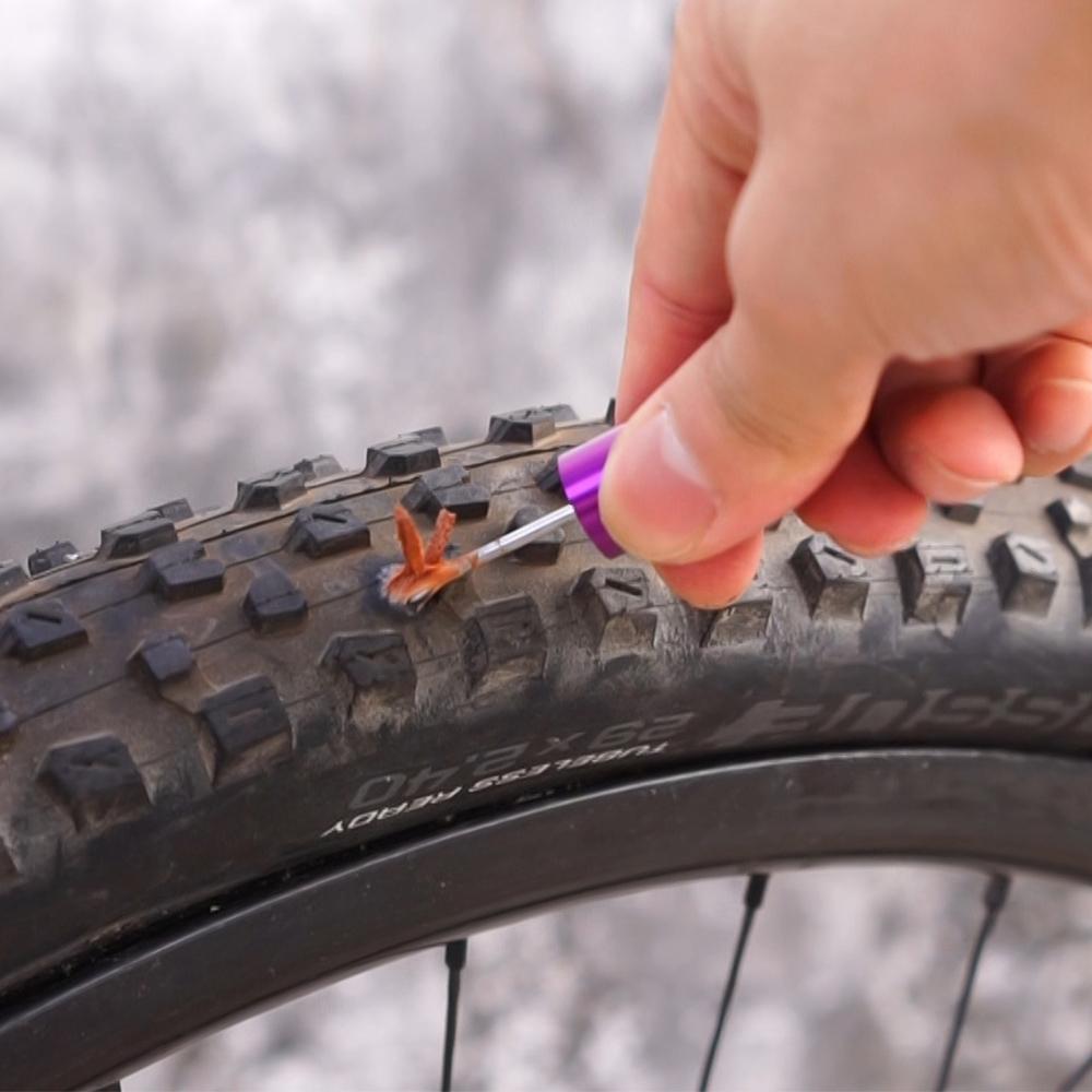 ZTTO Bicycle Tubeless Tyre Fast Repair Kit MTB Road Bike Tires Punctur Sealant Rubber Strip Drill Tool Handle Bar End Hidden Mass Air Flow 3