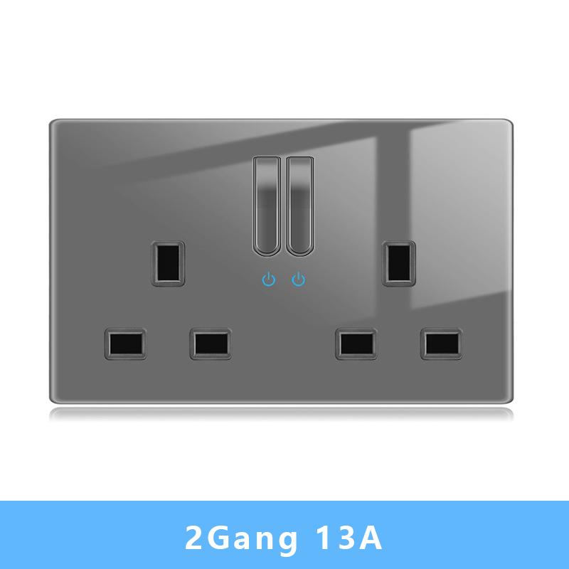 Nástěnný vypínačový panel LED indikátor UK EU FR Univerzální USB Elektrická zásuvka Klavírní klávesy Samoresetovací nástěnné vypínače TV Počítač