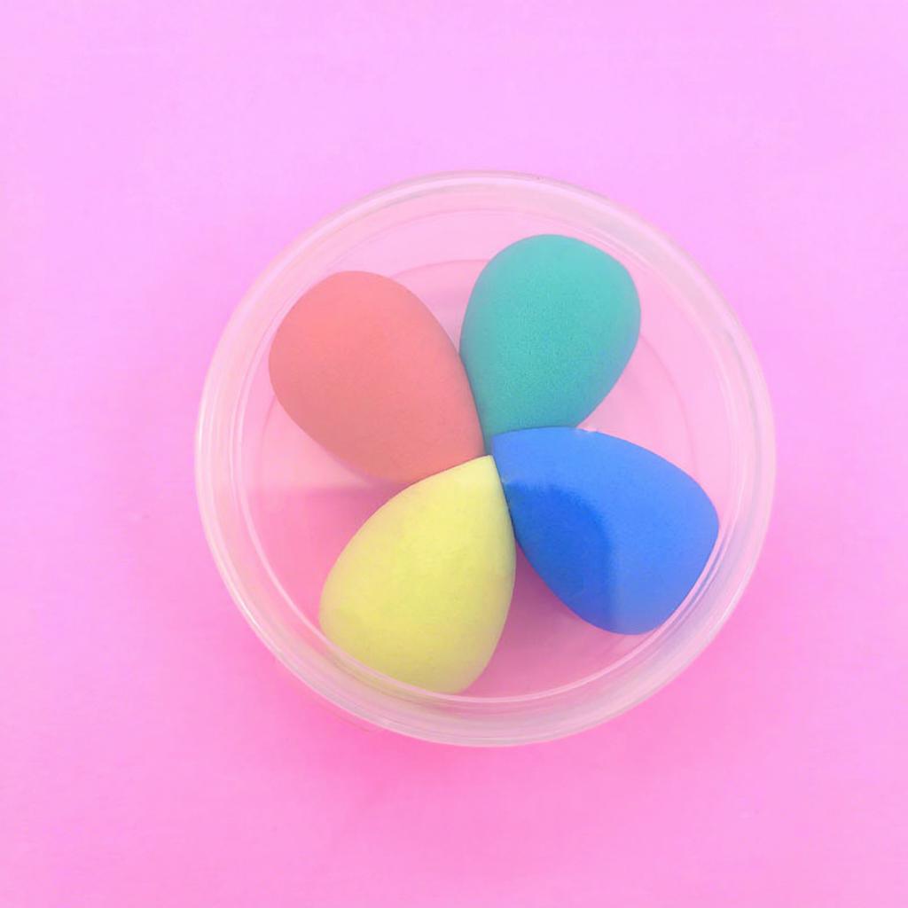 2026 New 4Pcs Mini Flower Shape High Quality Latex Free Cosmetic Puffs Multicolor Make up Makeup Sponge Set