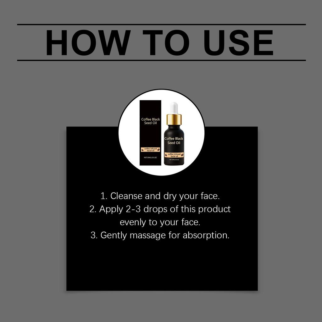 Coffee Black Seed Oil Deep Hydration Face Rejuvenation Soft Smooth Skin Barrier Repair Improve Dryness Anti-Wrinkle Facial Oil