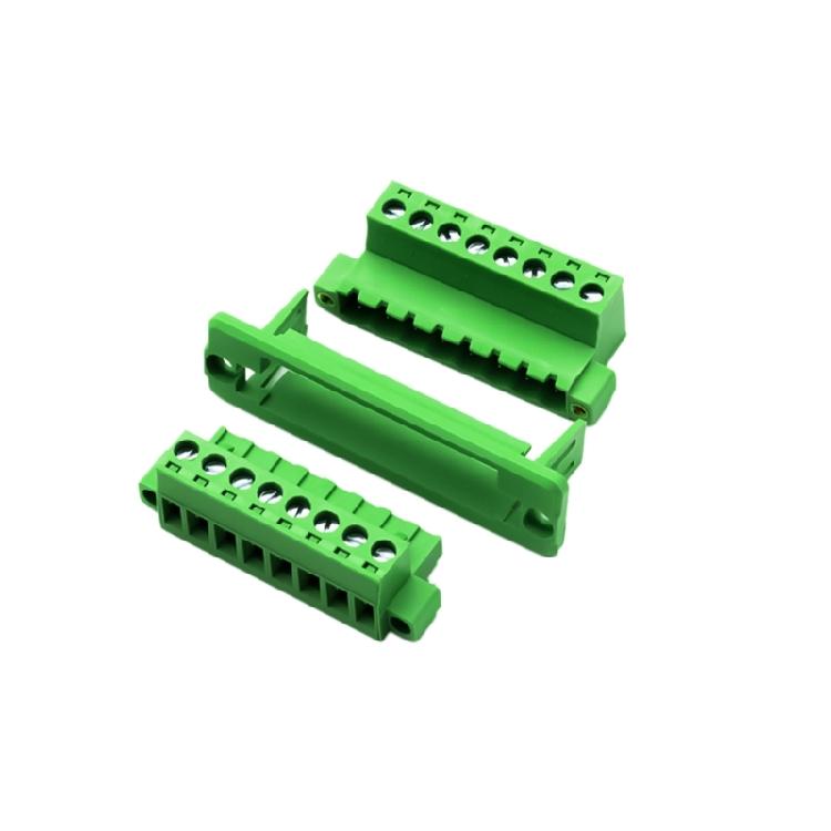 Solderless Push in Terminals with Flange Fixed Panel 5.08Mm Spacing Terminals Block Connector for Electrical Connection