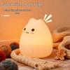 Cross-border Cute Cat Silicone LED Night Light for Kids - Color-Changing Atmosphere Light & Creative Gift