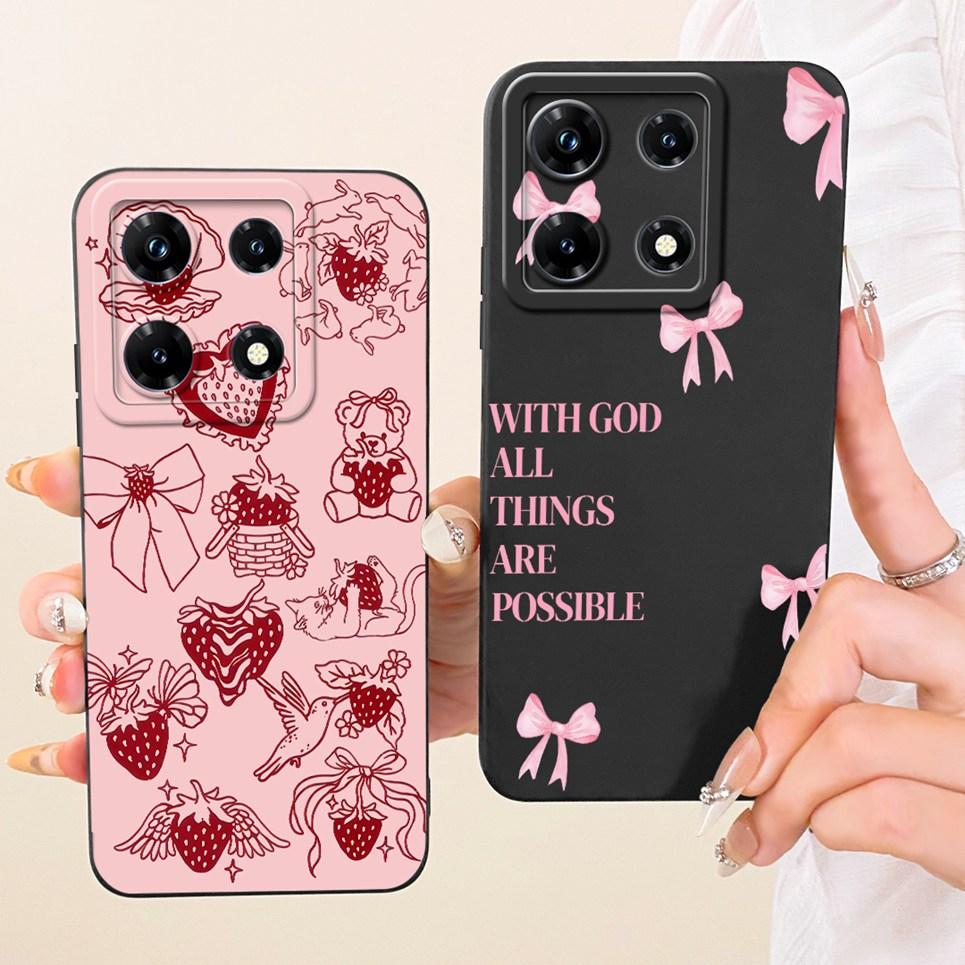 Für Infinix Note 30 Pro 30i Note30 30VIP Handyhülle Schleifenmuster Blume Schmetterling Mädchenhaft Rückabdeckung Silikon Weiche Hülle