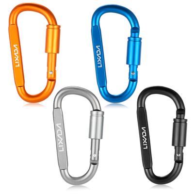 Lixada Aluminum Alloy D-ring Locking Carabiner Screw Lock Hanging Hook Buckle Keychain for Camping Hiking