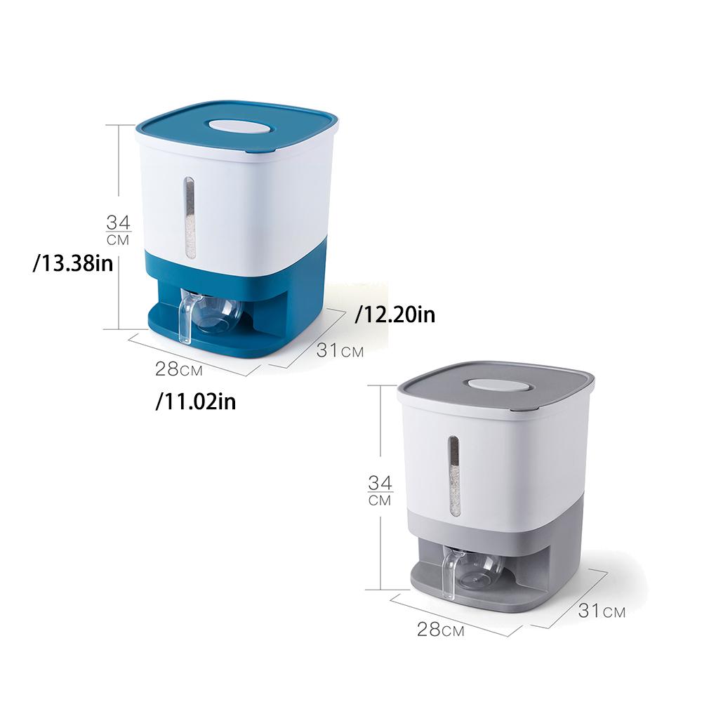 10KG Rice Bucket Dispenser Sealed Grain Case Cereal Food Storage Box Moisture-proof Transparent Powder Boxes Tank