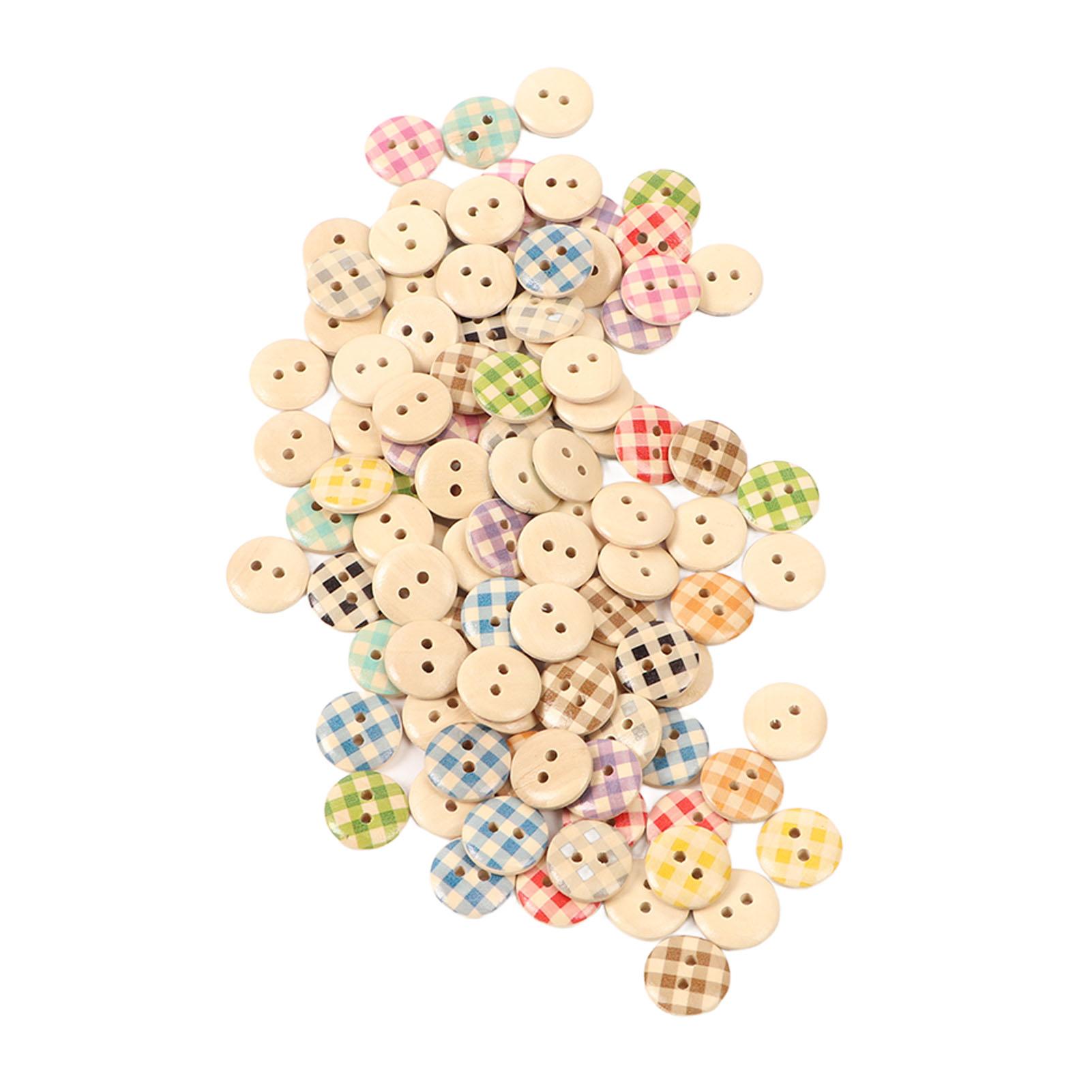

500 шт. деревянные кнопки многоцелевые модные основные цветные основы 2 отверстия декоративные швейные кнопки 15mm / 0.59in