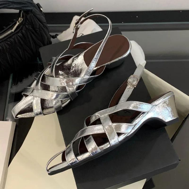 Fashion Comfortable Woven Hollow Wedge Sandals Women Elegant Pointed Toe Narrow Band Brand Designer Shoes Fashion Sandalias De Mujer