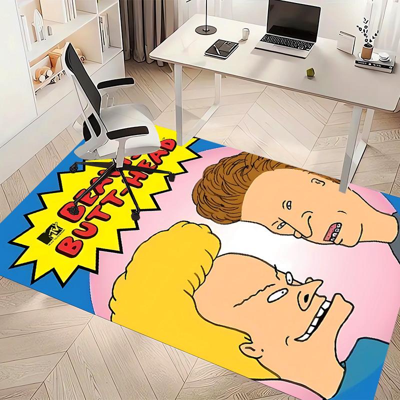 Funny B-Beavis and Butt-Head Printed Absorbent Washable Carpet, Non-Slip Bathroom Mats, Kitchen Rugs, Yoga Mat,Living Room Entrance, Camping Picnic Ru