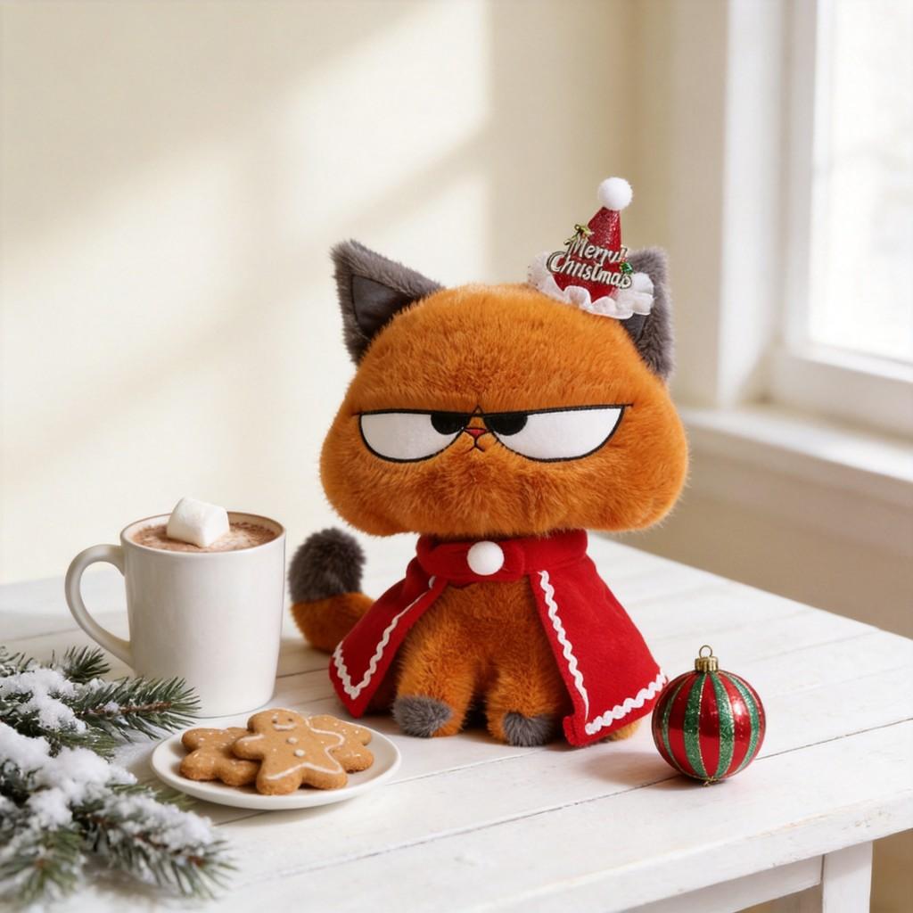 Cool Cat Stuffed Animal With Cartoon Design For Kids Room Decor And Playtime
