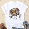 Sweet Love Pug Streetwear White Fashion Women T-Shirts Harajuku Kawaii Clothes Short Sleeve Summer Tee Casual Female Tops O-Neck