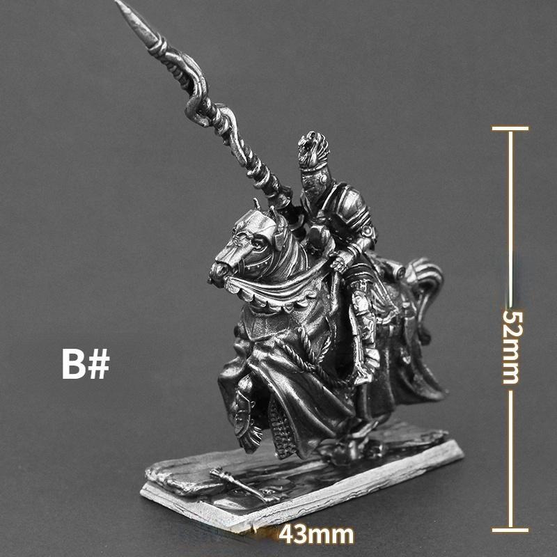 Metal War Chess Pieces Mediaeval Knights Army Cavalry Soldier Toy Figure Board Game Car Decoration