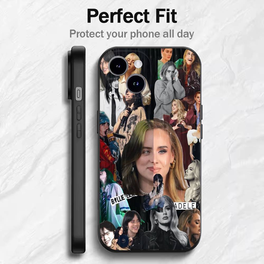 

Lana and billie Phone Case For 17 16 15 14 13 12 11 Mini XS XR X 6S 6 Pro Max Plus Black Soft Cover iPhone12PRO