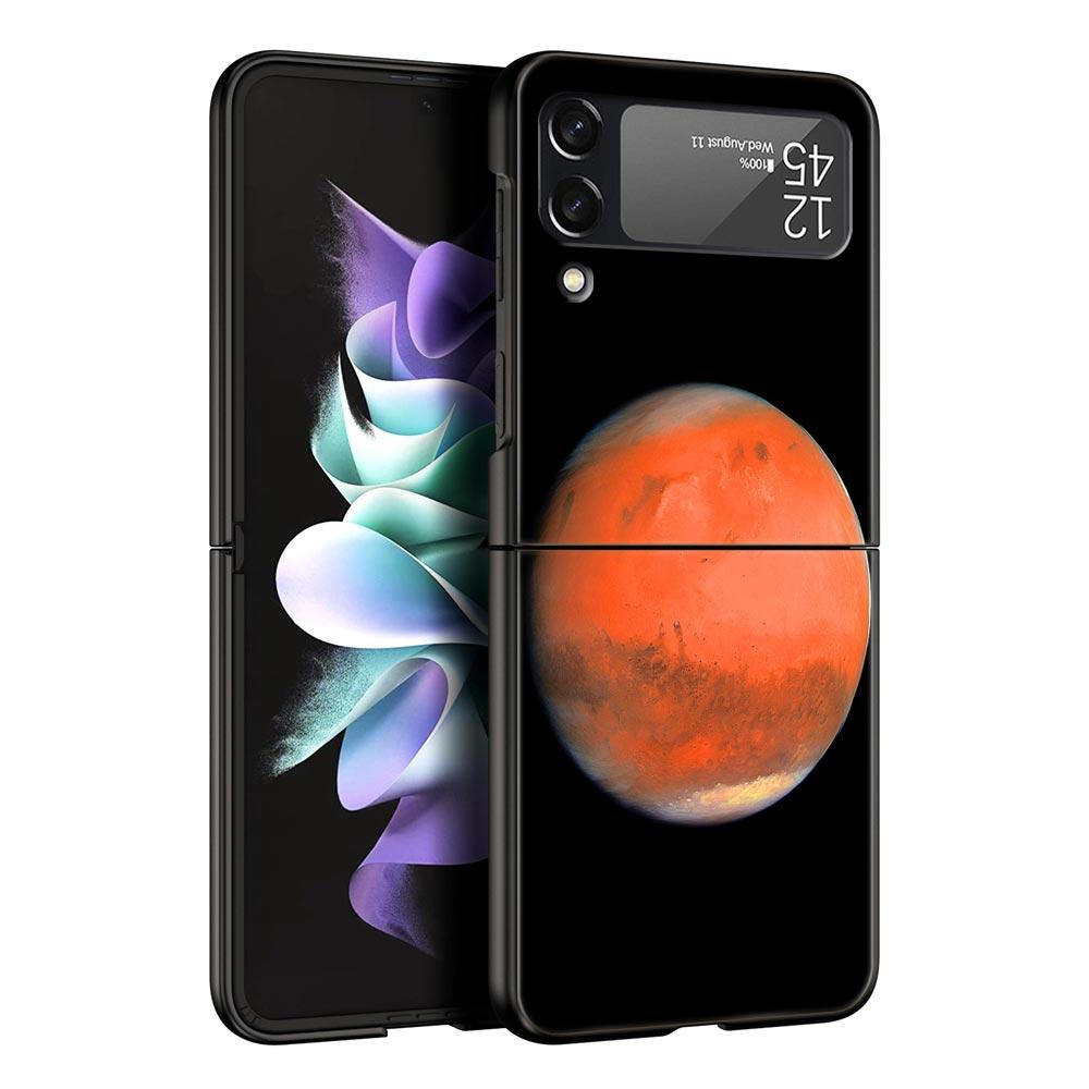 Husă pentru telefon Z Flip 4 pentru Samsung Galaxy Z Flip 3 5G ZFlip3 Flip3 zflip Flip4 Husă tare neagră pentru PC Estetică Space planet Shell