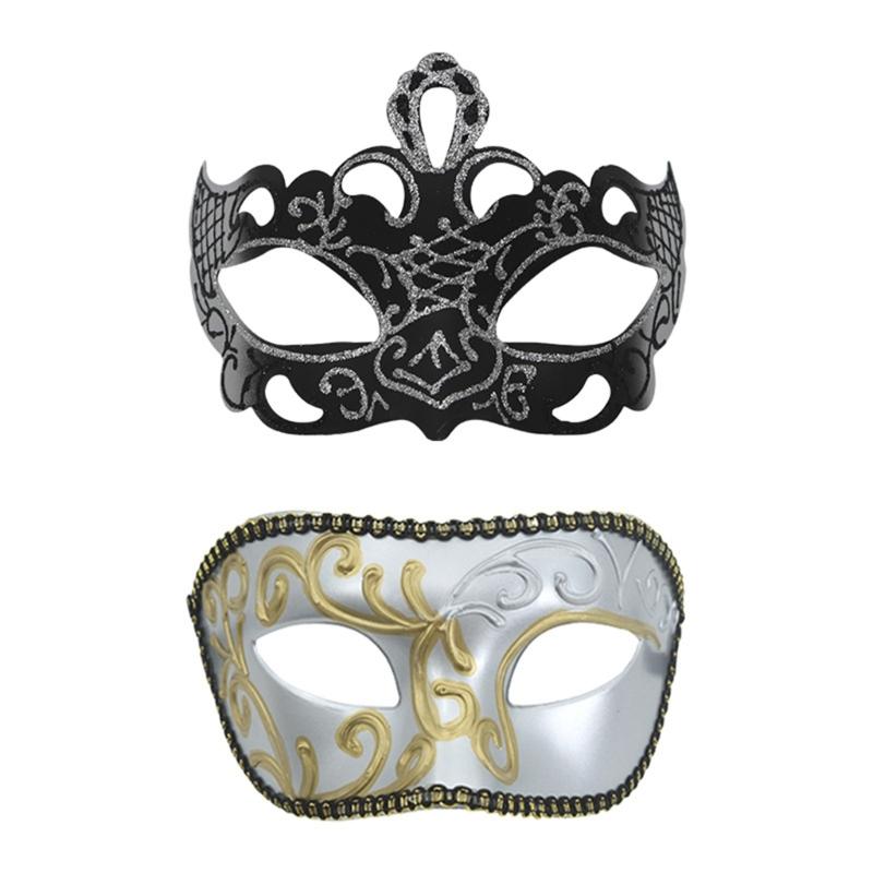 Couple Masquerade Mask for Women Men Halloween Half Face Mask Masquerade Eye Mask for Masquerade Halloween Wedding Prom