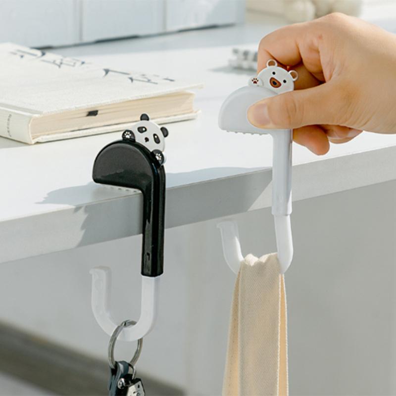 Travel Portable Plastic Bag Cute Animal Hook For Hanging Decorative Table Purse Bag Hooks Wall Hanger Holder Handbag Hanger