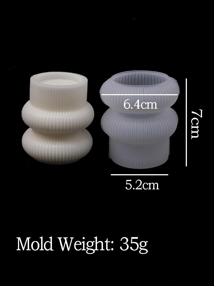 Silikonová forma na svíčku s pruhy, 3D geometrická válcová vonná svíčka, mýdlo, sádrová betonová forma na lití, DIY řemesla, domácí dekorace