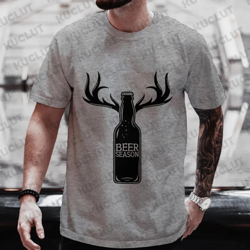 Men T-shirts Beer Season Fashion Graphic T Friends Shirt Single Farewell Bachelor Stag Party Tees Oversized Streetwear Y2k Tops
