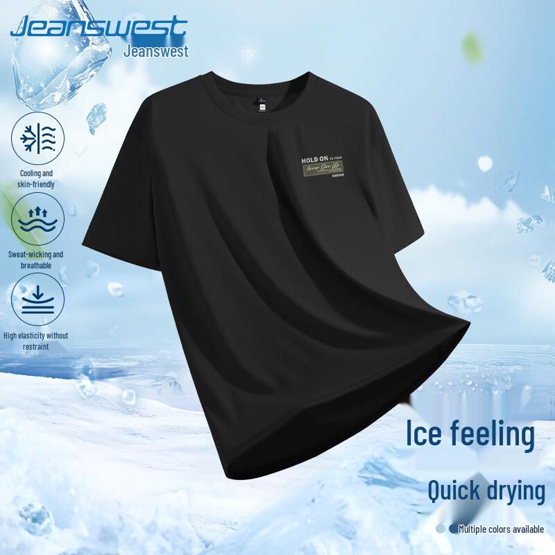 

Jeanswest Men s Ice Silk Mesh Breathable Short Sleeve T-Shirt M