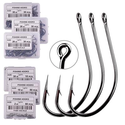 10 pcs/50 pcs Vishaken High Carbon Rvs Prikkeldraad Vishaken Met Ring Visgerei Accessoires