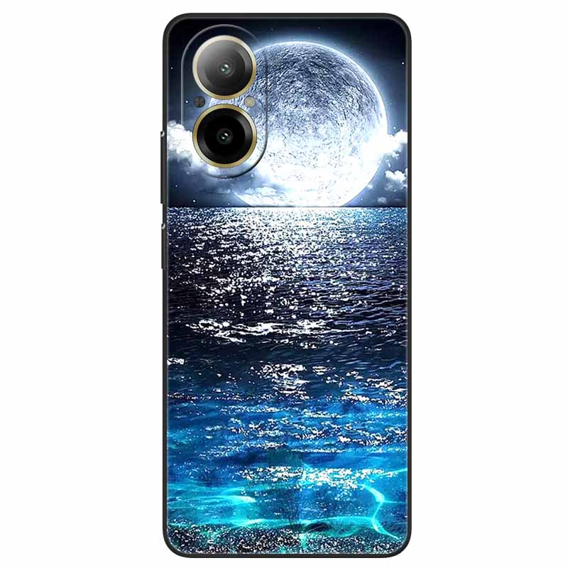 For Realme C67 4G Case Animals Painted Black TPU Silicone Soft Bumpers for RealmeC67 4G C 67 RMX3890 Phone Covers Wolf Cool Bags