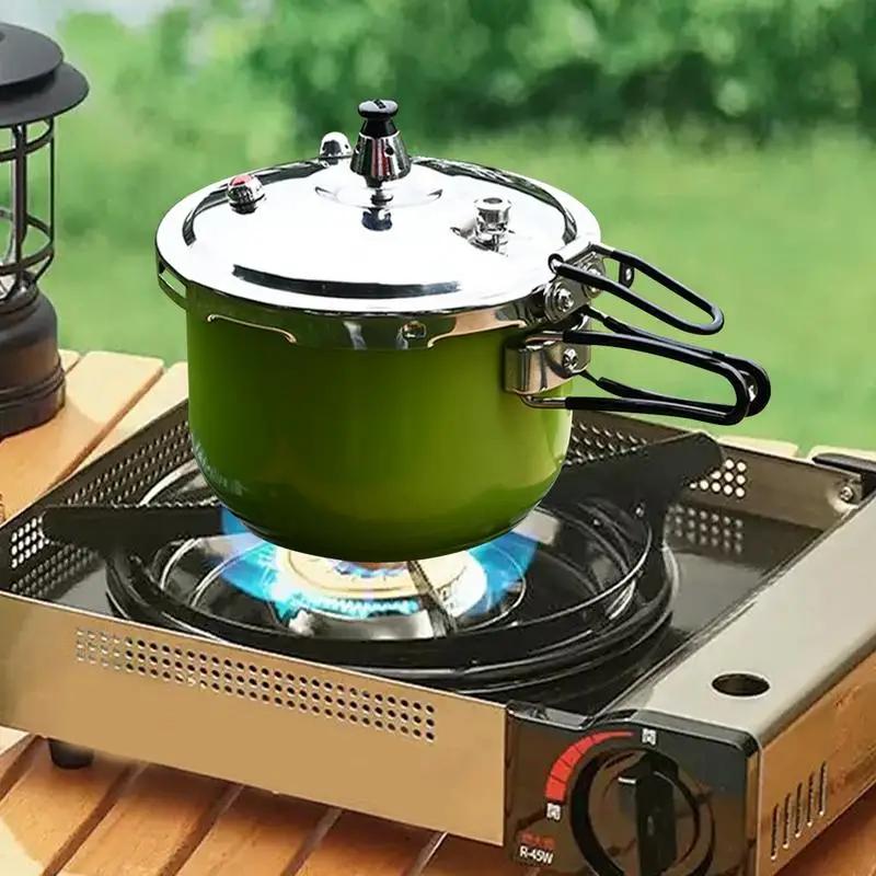 Stainless Steel Small Pressure Cooker, Simple Household Cooking Utensil, Outdoor Camping Travel Portable Folding Pressure Cooker