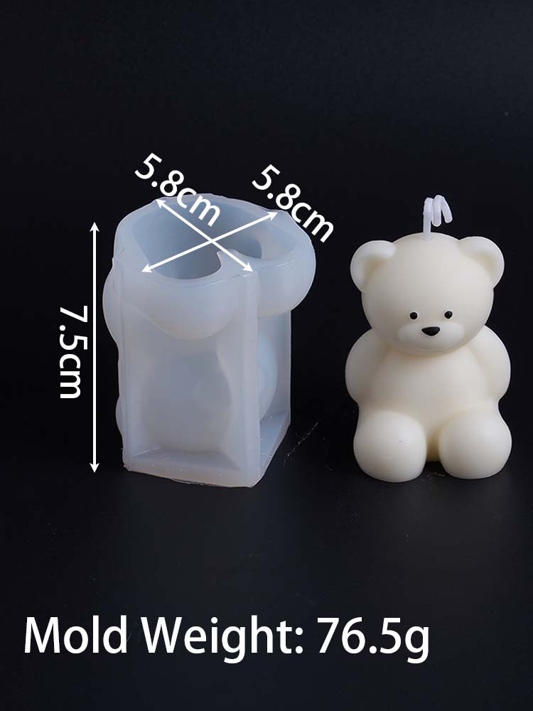 3D Cute Bear Silicone Candle Mold DIY Animal Ornaments Craft Gifts Making Aromatherapy Soap Plaster Resin Casting Molds Home Dec