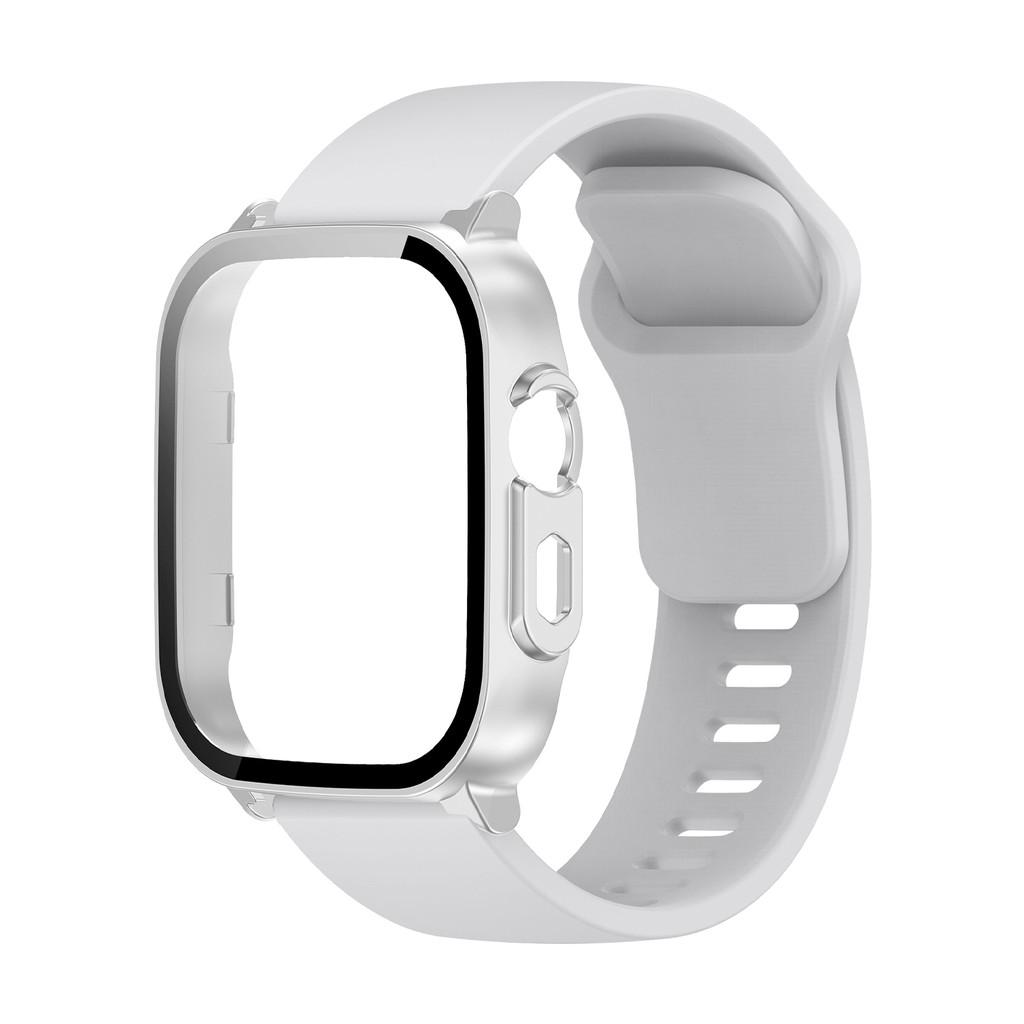 For Realme Watch5 PC Case with Tempered Glass Screen Protector and Silicone Strap Band Full Protection Cover for Realme