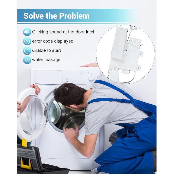 WPW10253483 Front Load Washer Door Latch Assembly Compatible with Kenmore Whirlpool Maytag Kenmore Amana Inglis, Replaces 8540772 8540222 EDR15091X1